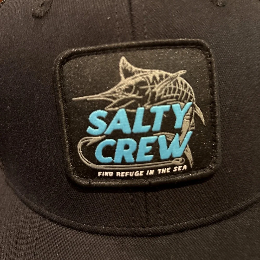 Salty Crew Men Hat Hook Up Twill Retro Snapback Trucker Hat Black 6-Panel Cap